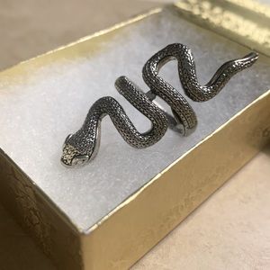 Silver ring , snake / serpent